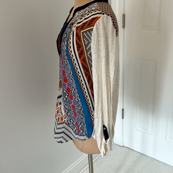 Anthropologie Tiny Aztec Mixed Media Top - Picture 4 of 8